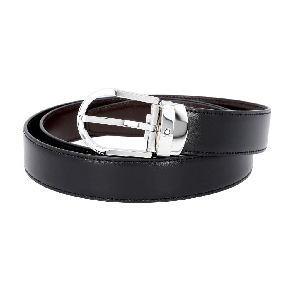 Montblanc Meisterstück Horseshoe Brown Reversible Leather Belt Men 222371