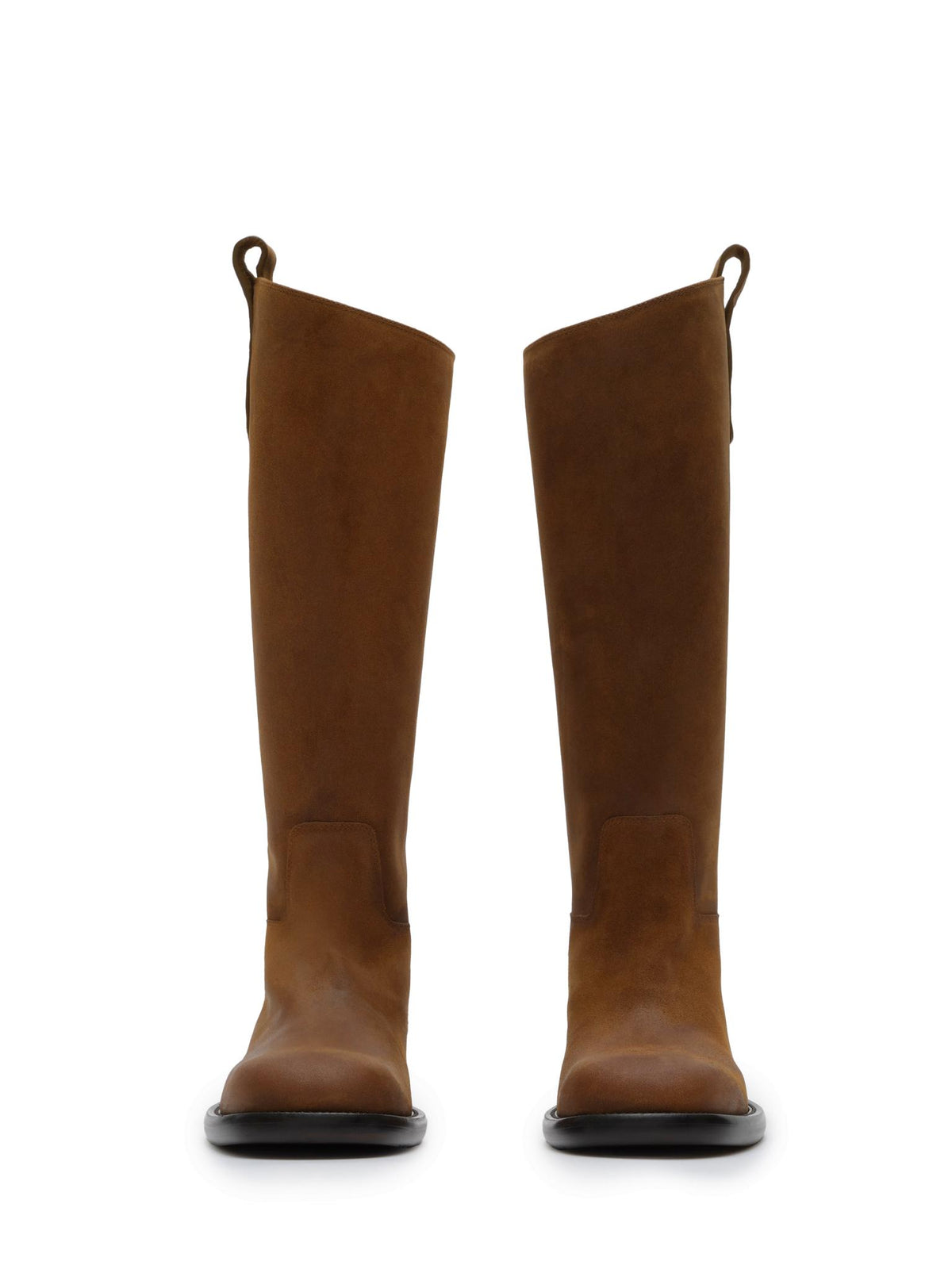 BURBERRY Black Leather Long Boots