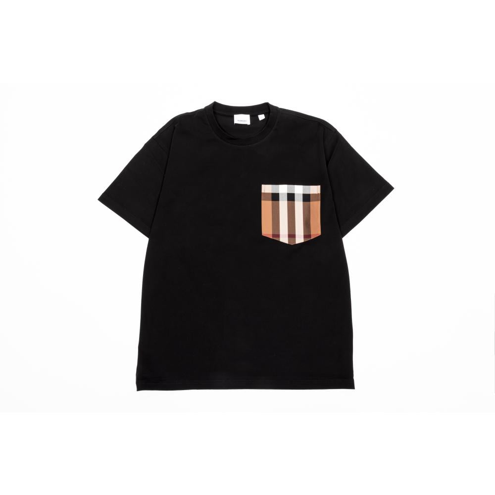 BURBERRY Check Pocket Short Sleeve T-Shirt for Women