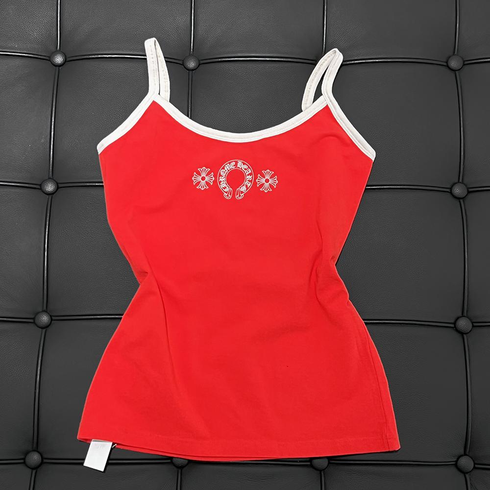 Chrome Hearts Horseshoe Logo Red Tank Top Sleeveless Shirt
