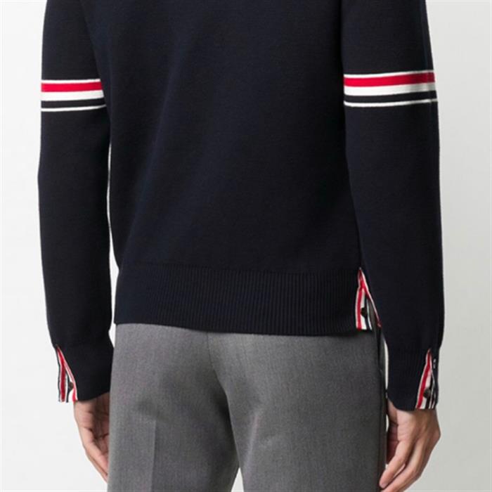 THOM BROWNE Milano Stitch V-Neck Cardigan with Armband Trim