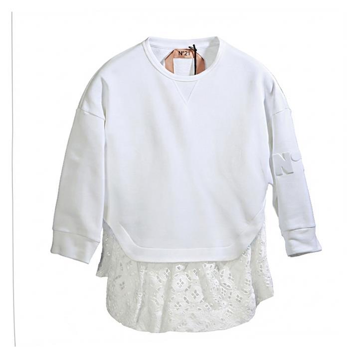 N˚21 Women’s Lace Sweatshirt Top White