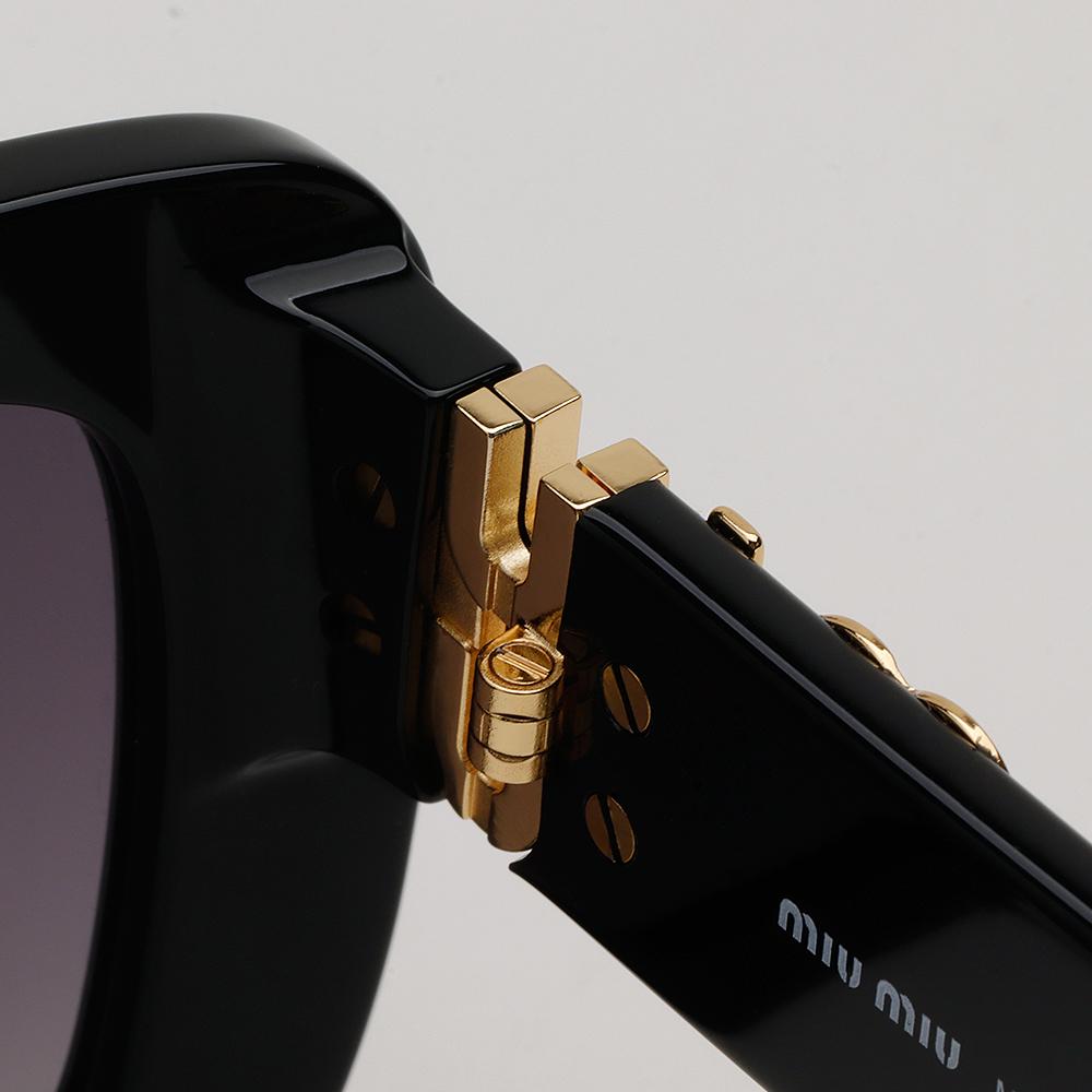 Miu Miu Thick Acetate Square Sunglasses Unisex with Shopping Bag SMU07Y 1AB 5D1