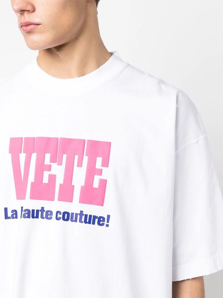 Vetements Men's Cotton Front Logo Short-Sleeve Crewneck T-Shirt UE63TR740W