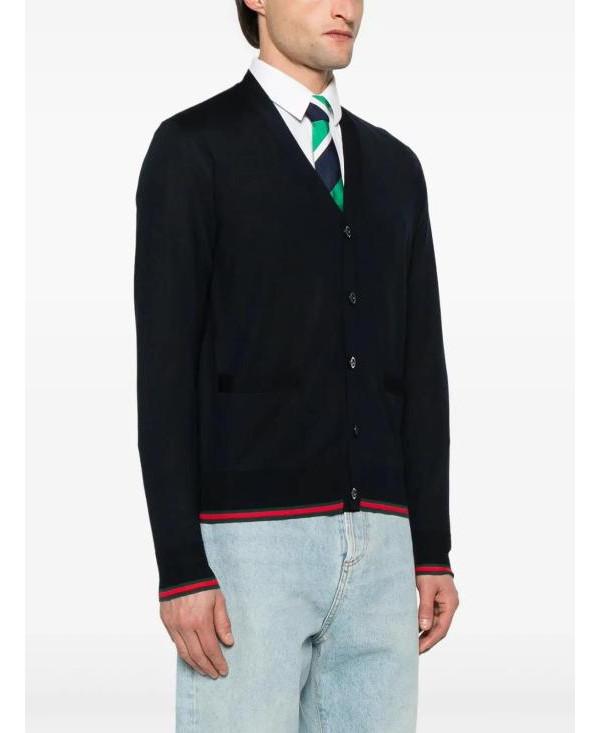 GUCCI Web Trim Wool Cardigan 814529 XKEMU 4060