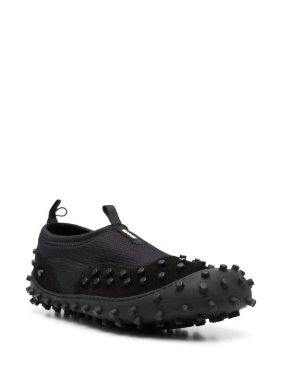 SUNNEI Black Nylon Leather Low-Top Sneakers MSHOXFLS031 NYL024001