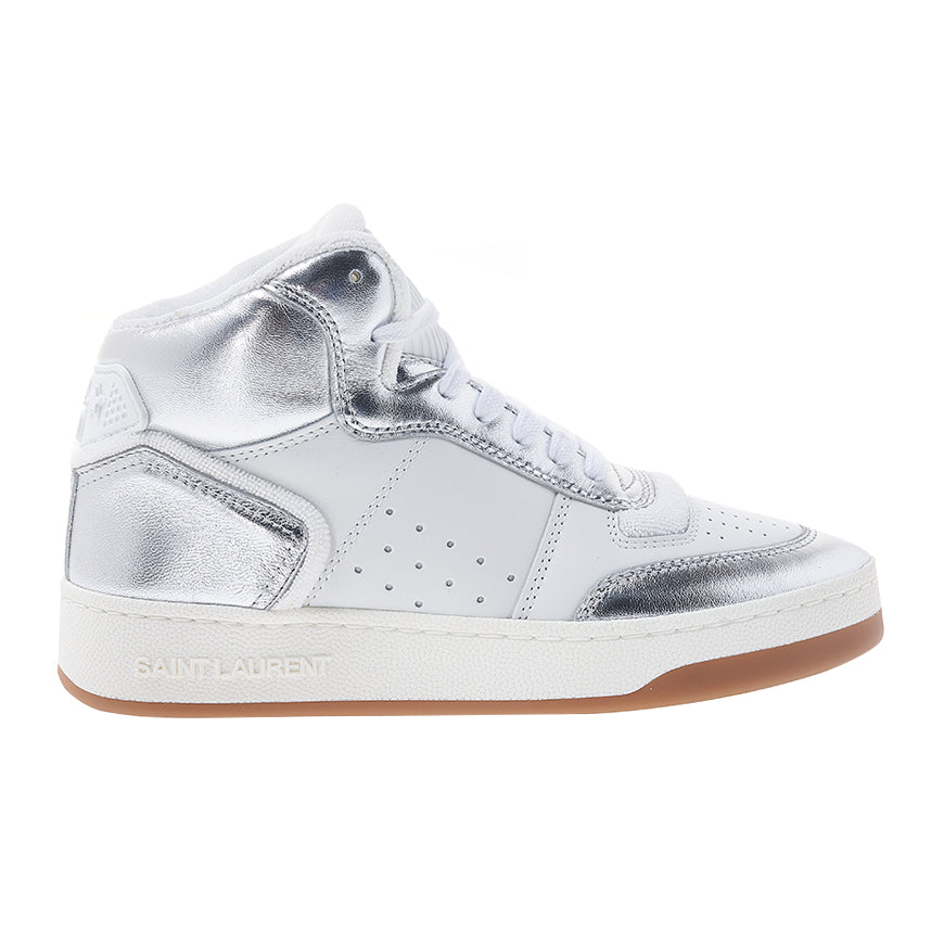 Saint Laurent Women's Grained Leather Mid-Top Sneakers 713655 AAAWS 1047 1