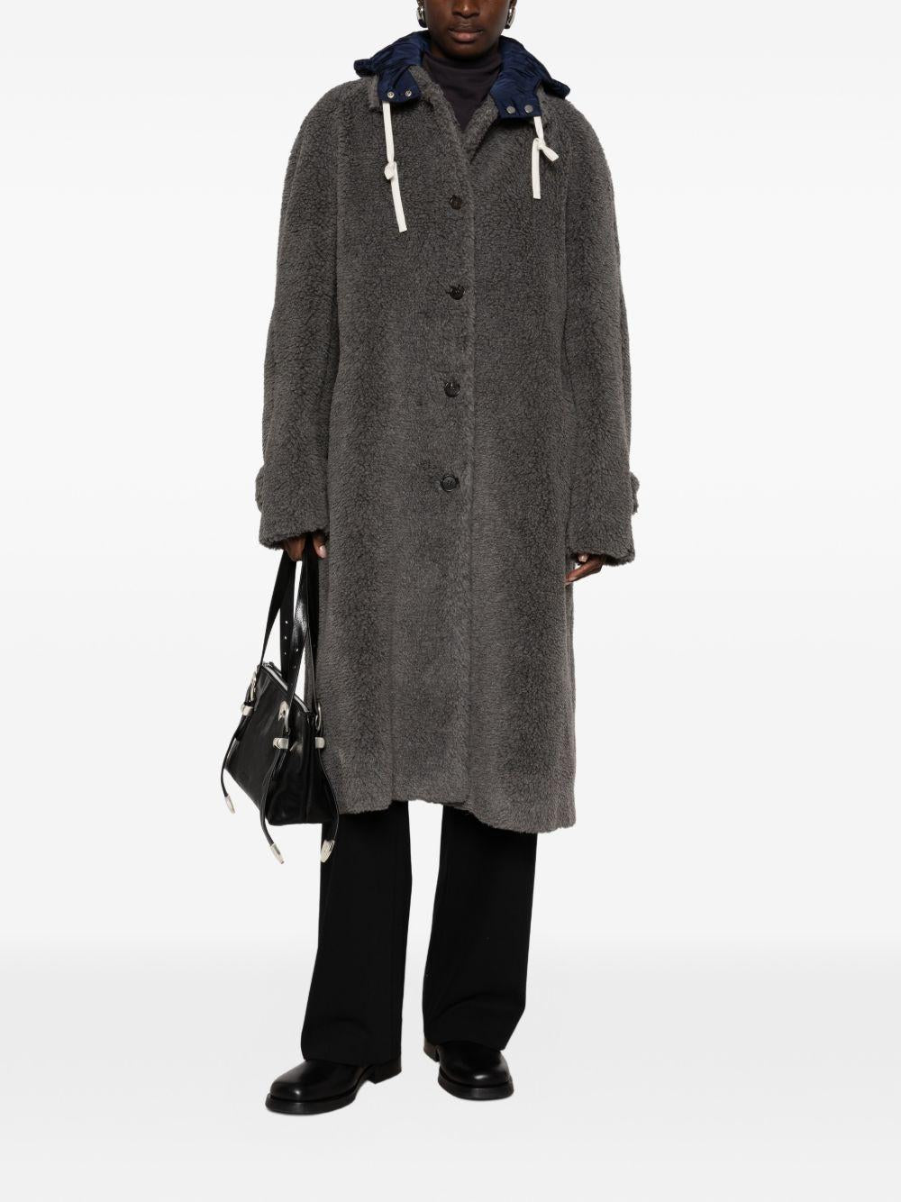 Miu Miu Wool Blend Double-Breasted Coat Navy Women’s Coat
