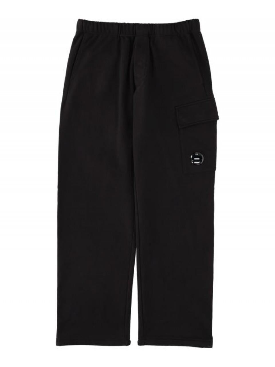 CP Company Diagonal Raised Fleece Cargo Sweatpants Black Men