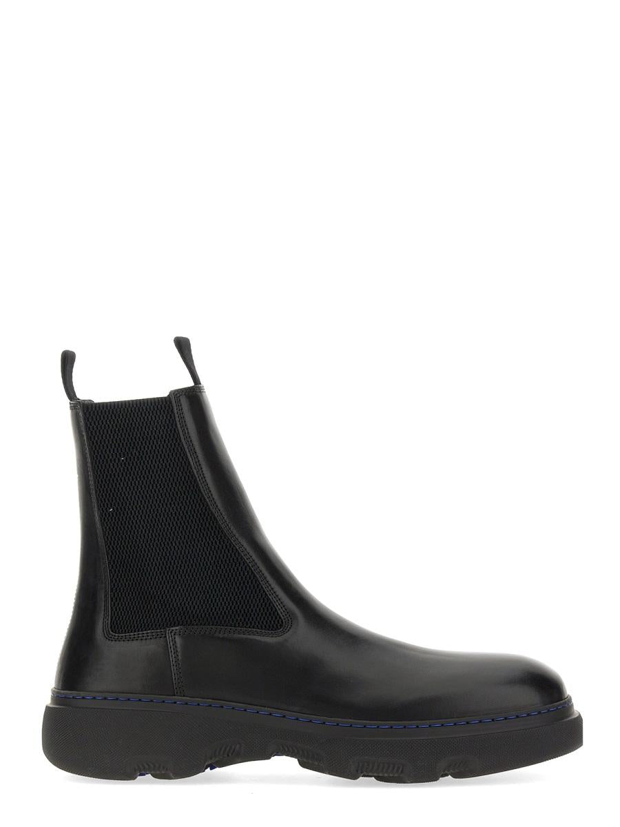 BURBERRY Black Leather Chelsea Boots