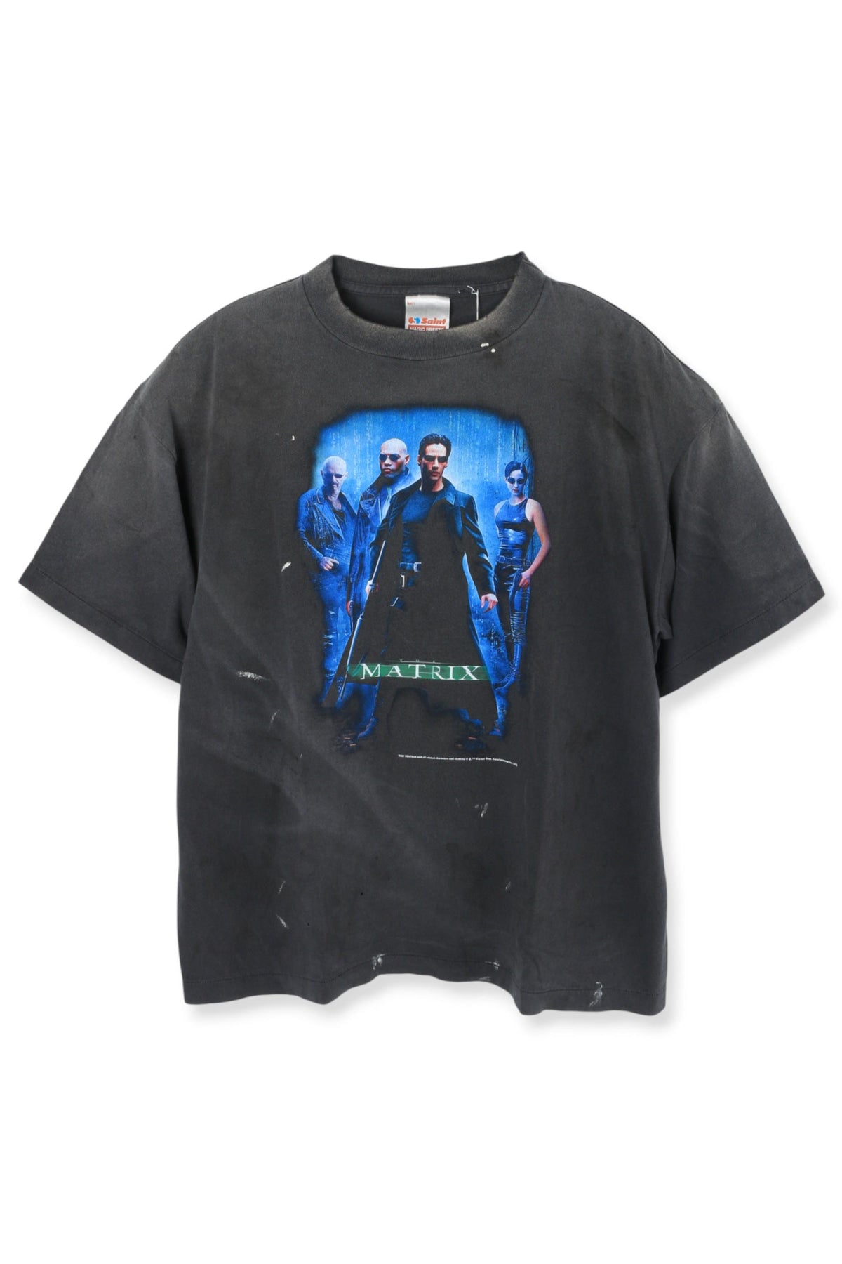 SAINT MICHAEL x THE MATRIX Green Logo Short Sleeve T-Shirt Black