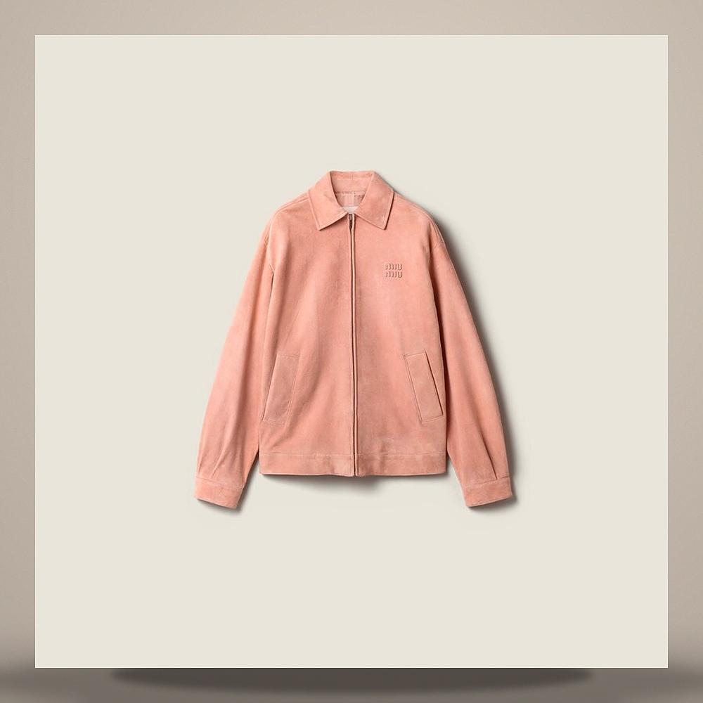 Miu Miu Waxed Suede Bomber Jacket MPW054 19QL F0615