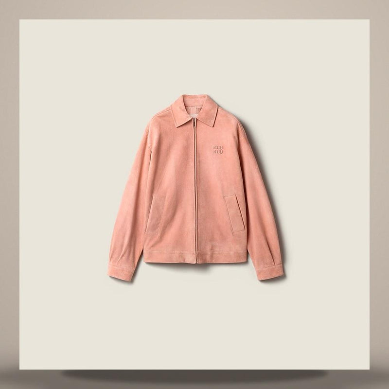 Miu Miu Waxed Suede Bomber Jacket MPW054 19QL F0615