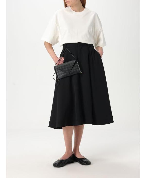 Bottega Veneta Gran de Poudre Wool Midi Skirt 81233 4V4C20 1000