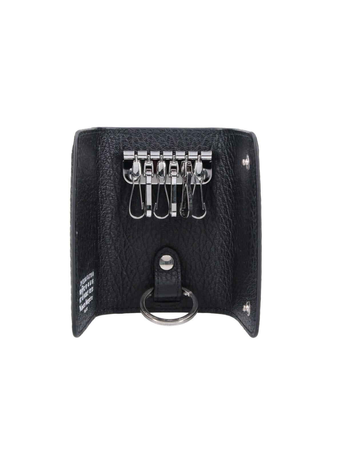 Maison Margiela Black Leather Key Case Wallet Keyring