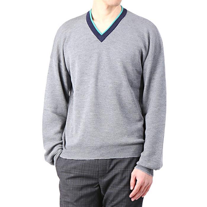 Lanvin Crepe V-Neck Knit Sweater for Men RMPO0006P18 13