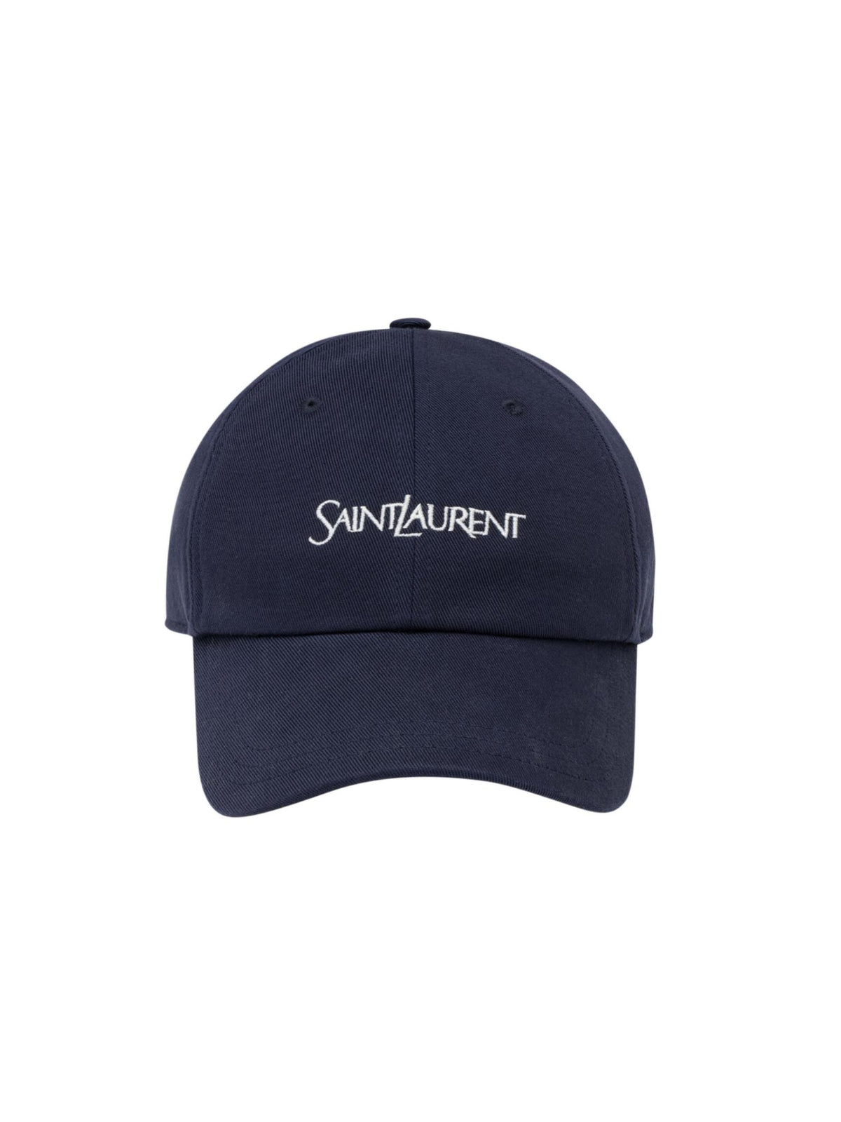 Saint Laurent Black Cotton Logo Baseball Cap