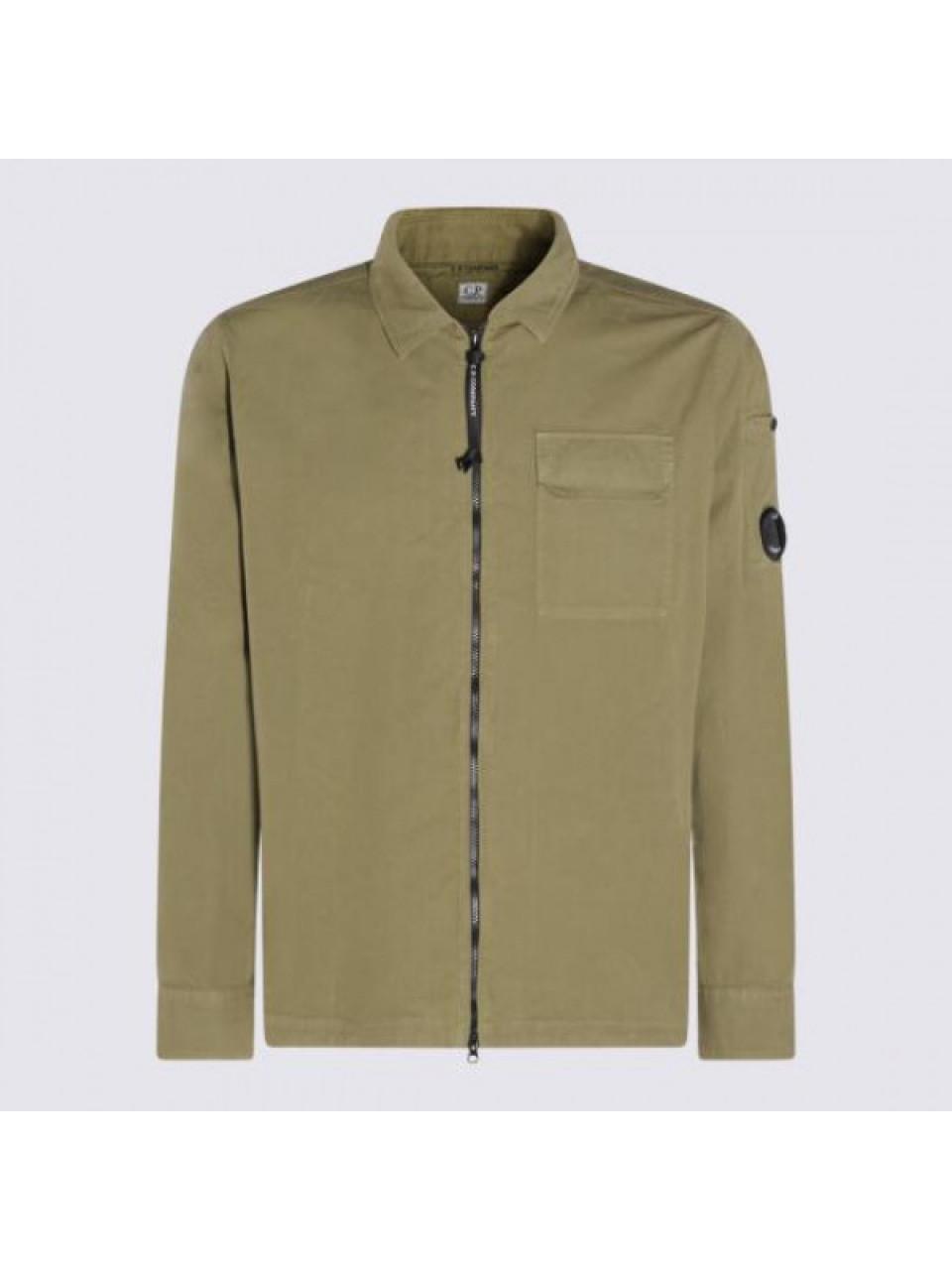 CP Company Organic Cotton Gabardine Lens Zip Overshirt Long Sleeve