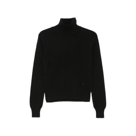 AMI Black Turtleneck Knit Sweater for Women