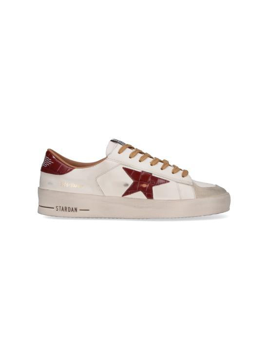 GOLDEN GOOSE Beige Leather Low-Top Sneakers for Men