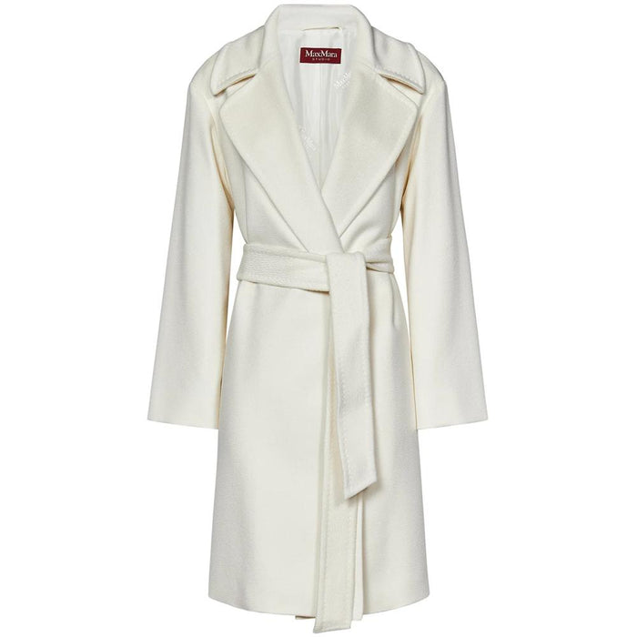 Max Mara Cream Belted Wool Coat 2426016091 048