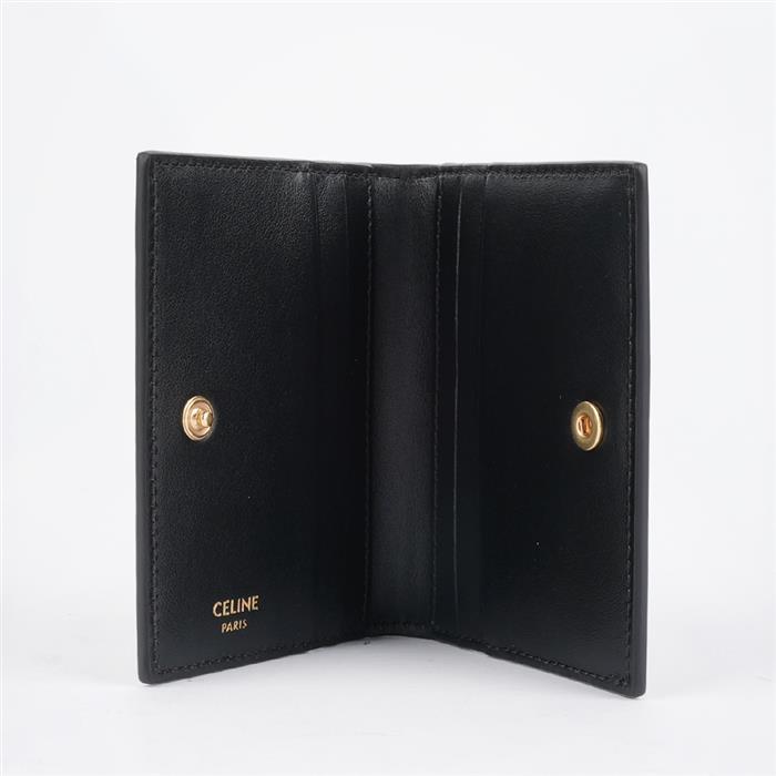 CELINE Shiny Calfskin Bifold Card Holder Black