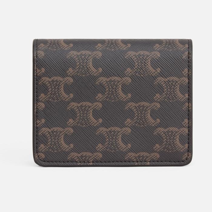 CELINE Triomphe Canvas Lambskin Card Wallet 10N062DB7 04LU