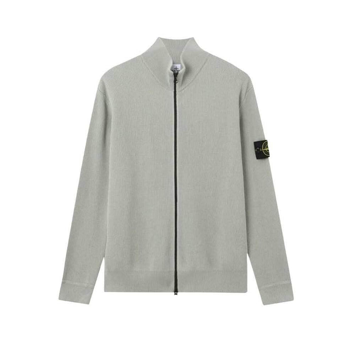 STONE ISLAND Sage Zip-Up Knit Sweater Men’s Round Neck 5100126