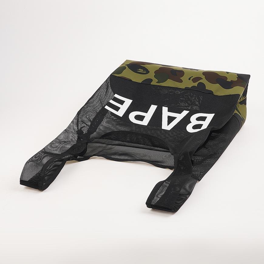 BAPE Unisex First Camo Mesh Tote Bag Green 001BAM 301009 MGRN