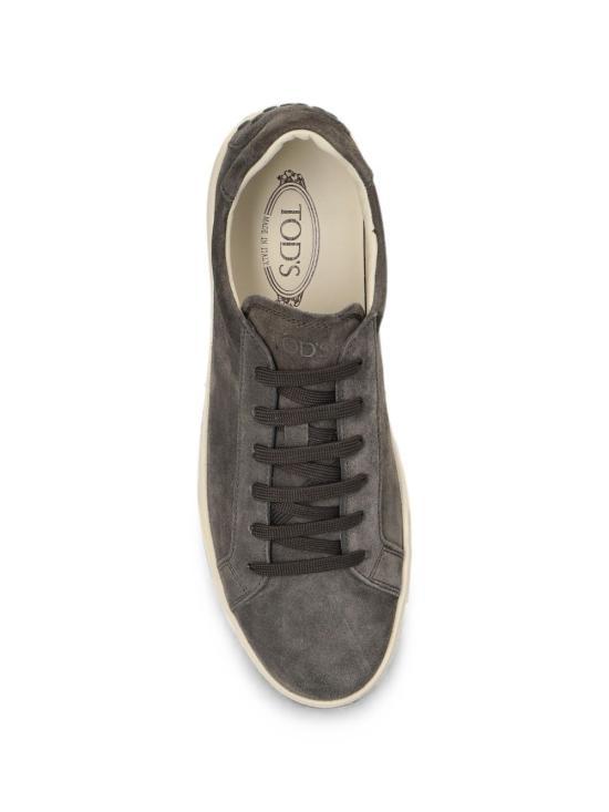 Tods Dark Brown Leather Low-Top Sneakers for Men