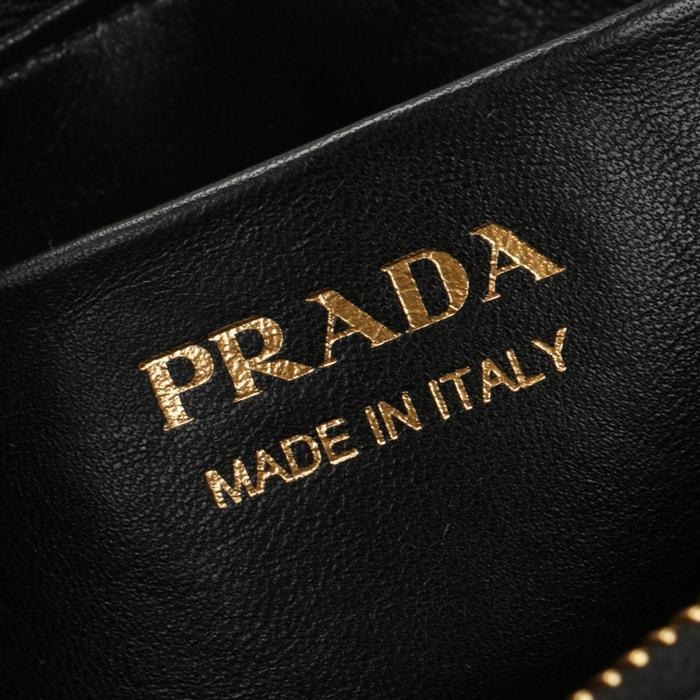 PRADA Re-Nylon and Leather Shoulder Bag Black