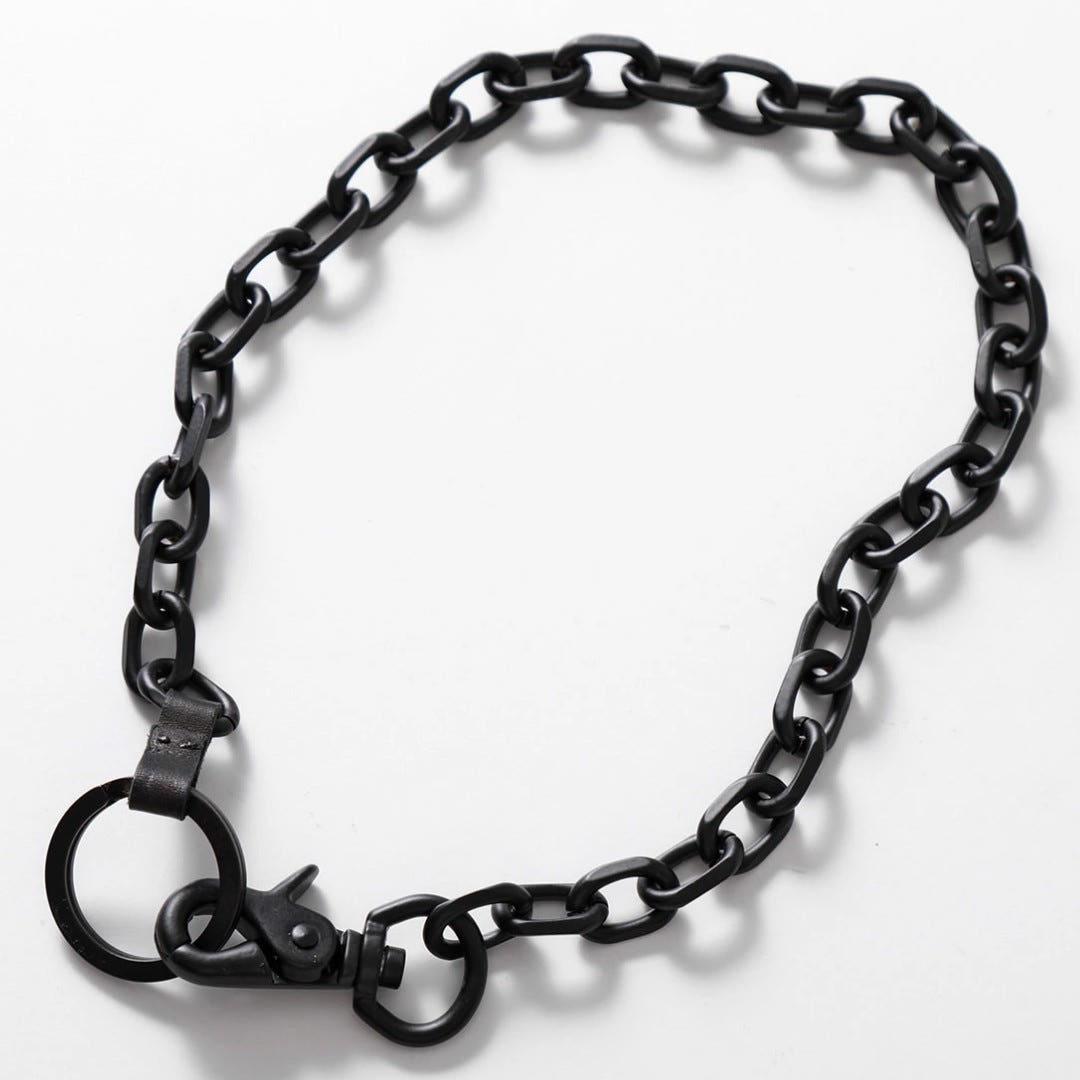 OUR LEGACY Varnished Black Metal Radon Keychain Necklace