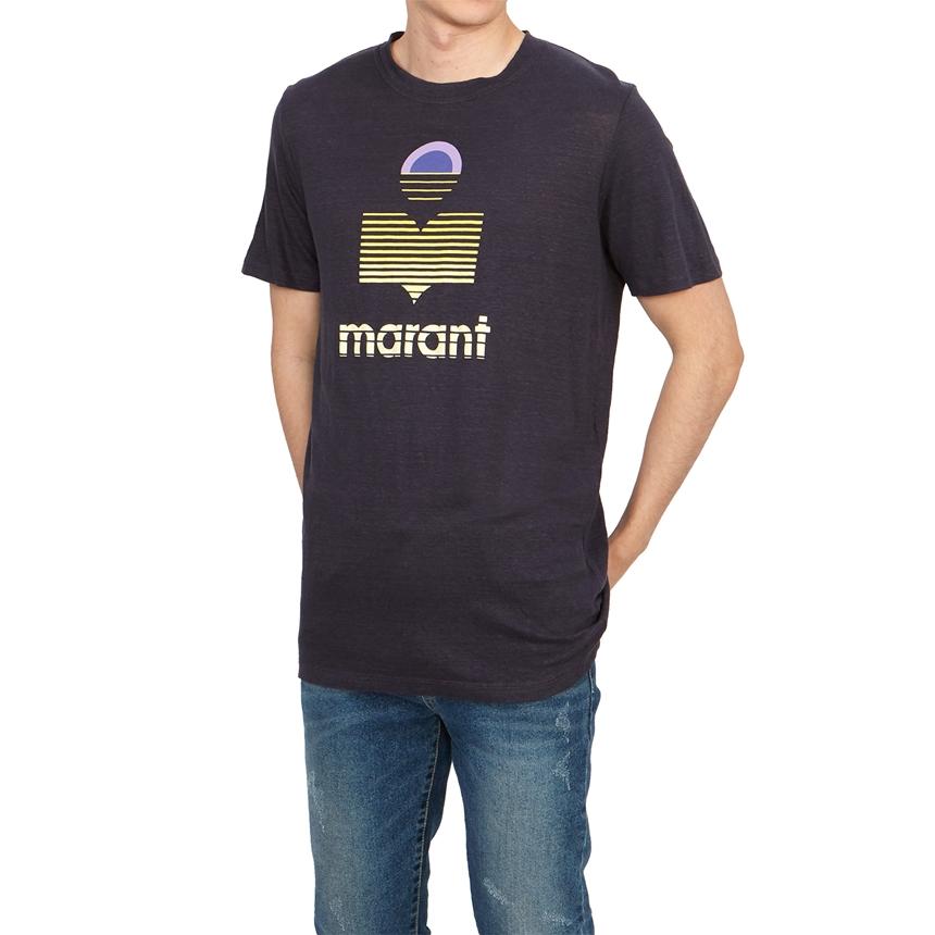 Isabel Marant Karman Men’s Short Sleeve T-Shirt Navy Cotton