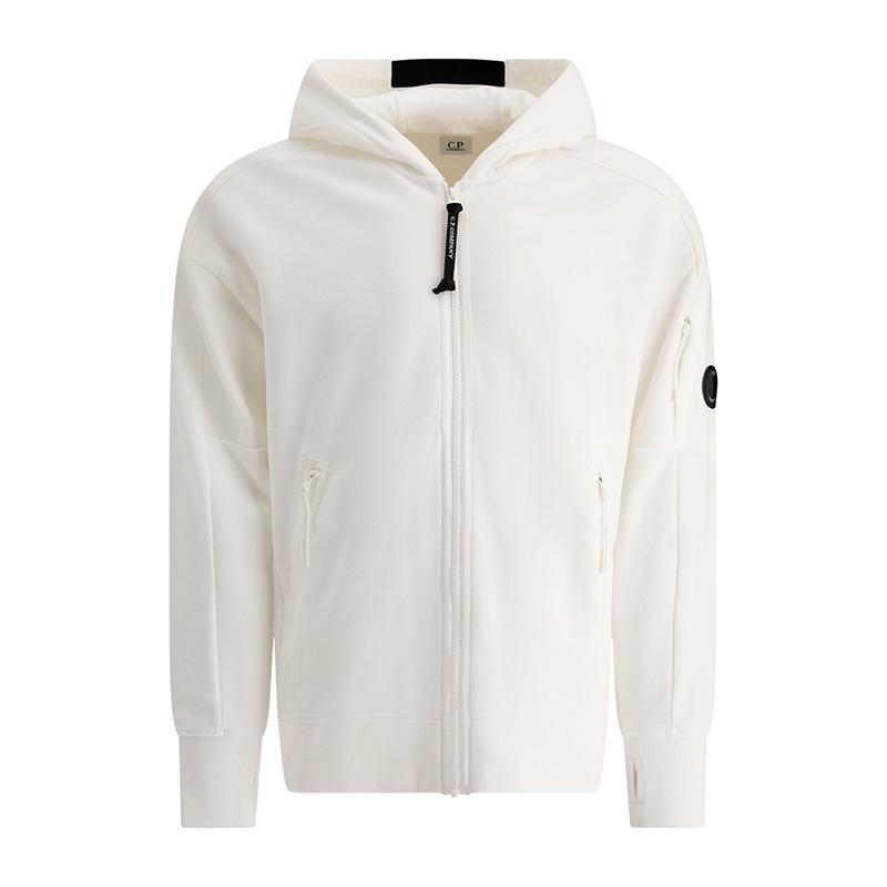 CP Company Lens Patch Hooded Zip Jacket White 17CMSS025A 005086W 103