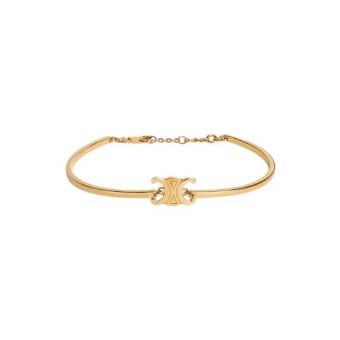 CELINE Triomphe Articulated Bracelet Gold Finish Brass