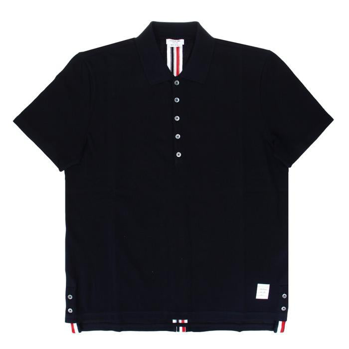THOM BROWNE Navy Center-Back Stripe Polo Shirt