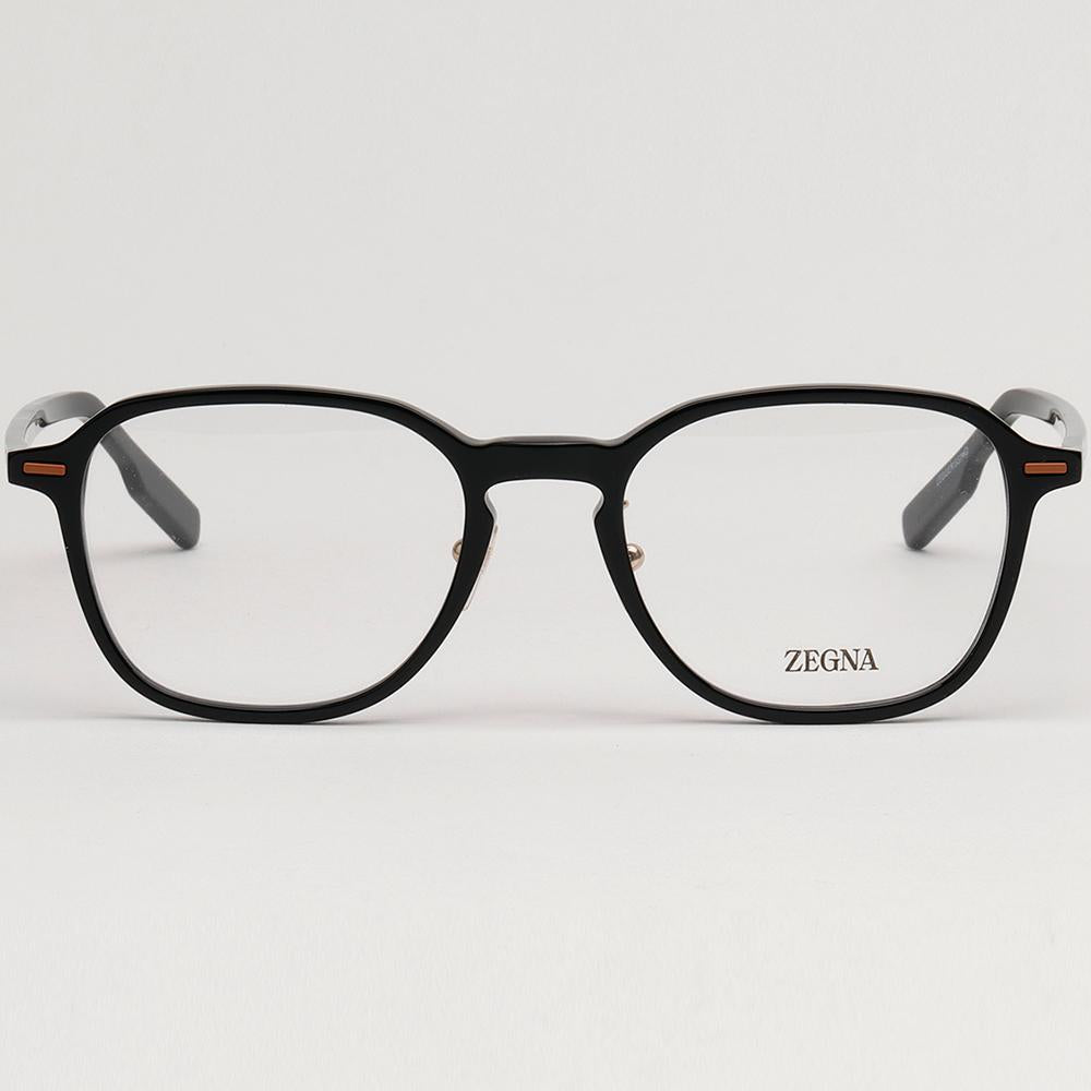 Zegna Lightweight Black Thin Acetate Square Eyeglasses Unisex EZ5255 H 001