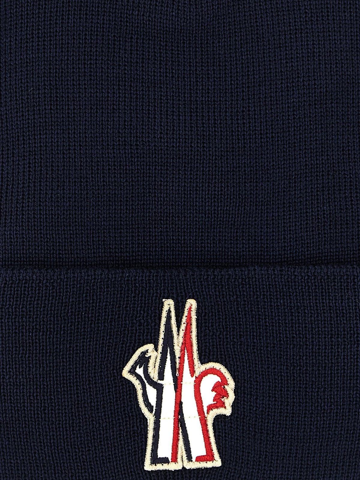 Moncler Rib Knit Wool Beanie Black Men's