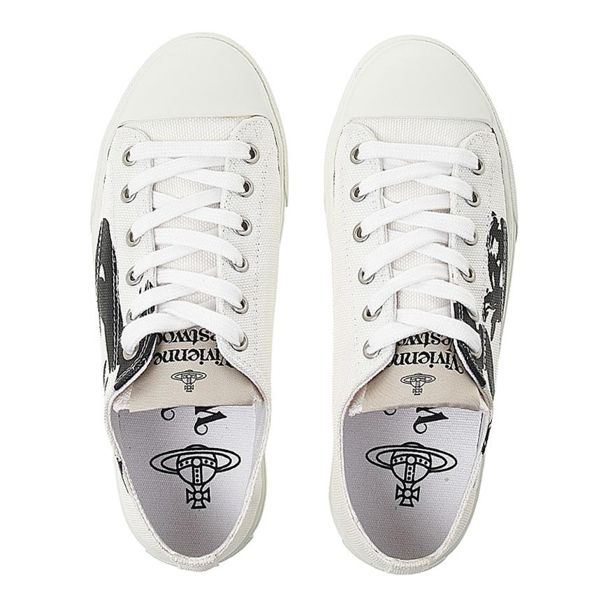 Vivienne Westwood Womens Plimsoll Low Top Sneakers White Canvas