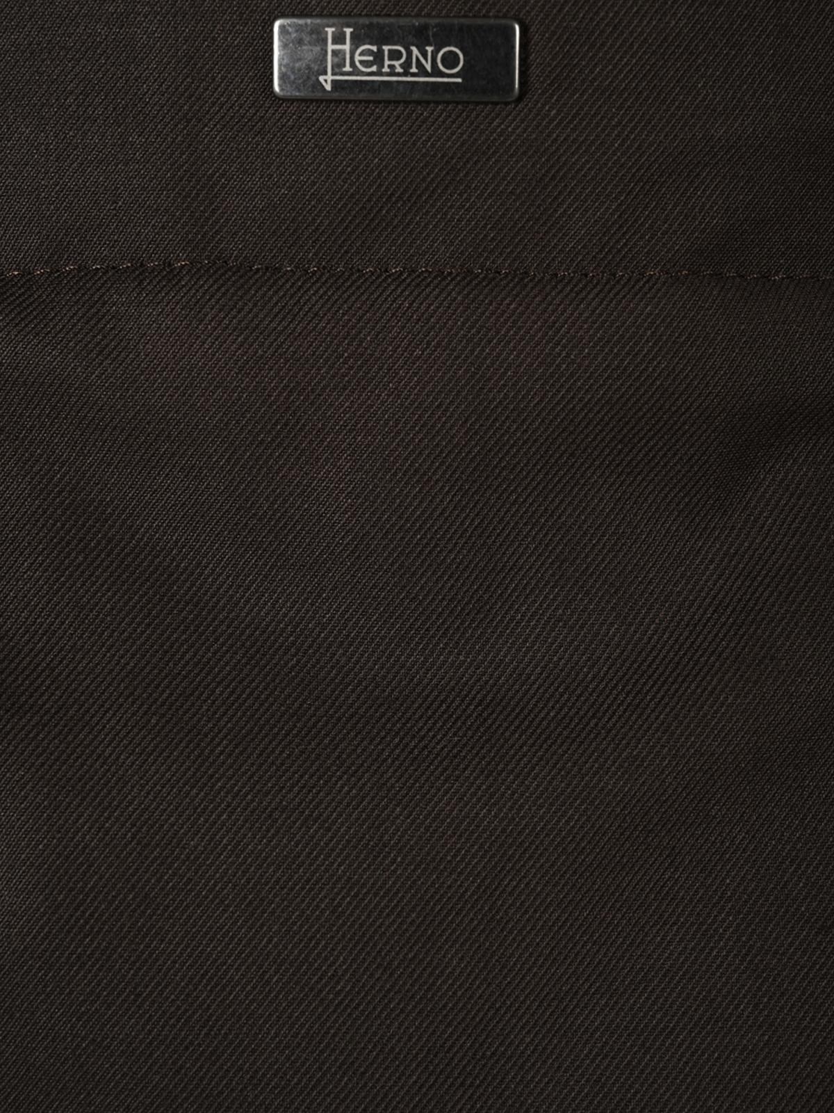 Herno Black Wool Blend Coat for Men