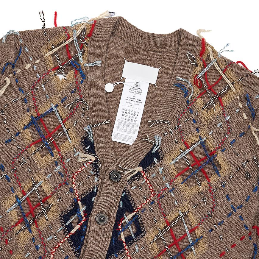 Maison Margiela Men’s Argyle Cut-Out Cardigan S67HP0007 S18328 001F
