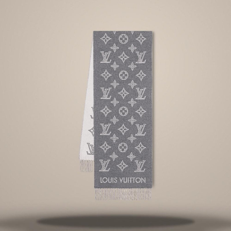 Louis Vuitton Monogram Shadow Light Gray Scarf