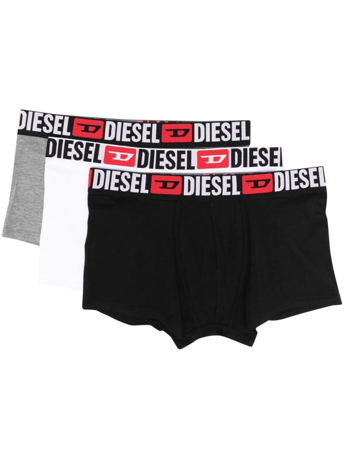DIESEL Men’s 3-Pack Boxer Briefs UMBXDAMIEN Black Cotton Underwear