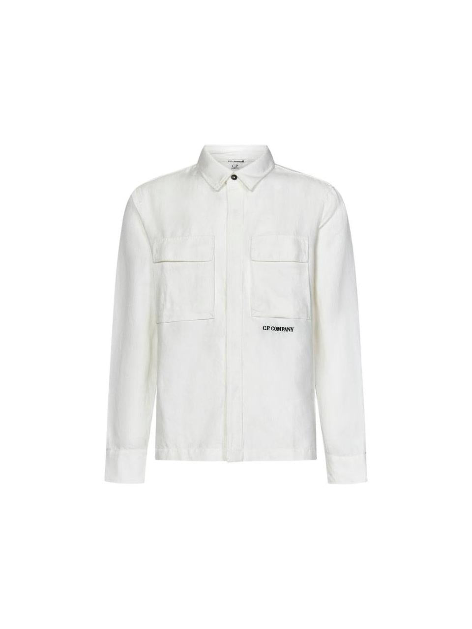 CP Company Broken Linen Cotton Long Sleeve Shirt
