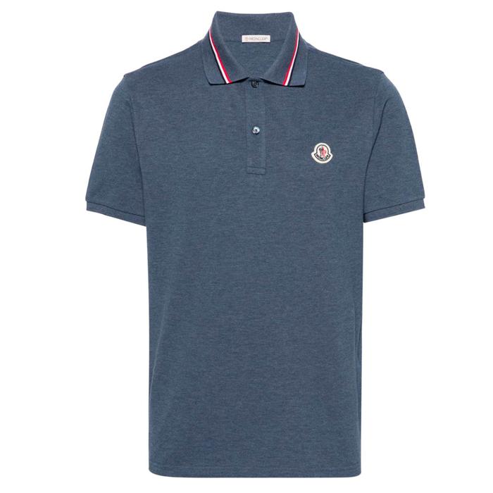 Moncler Men’s Polo Short Sleeve T-Shirt Navy Cotton