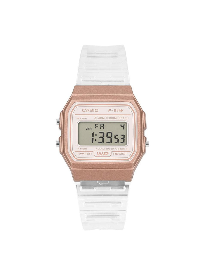 Casio Clear Resin Digital Watch Unisex F 91WS 7A3DF