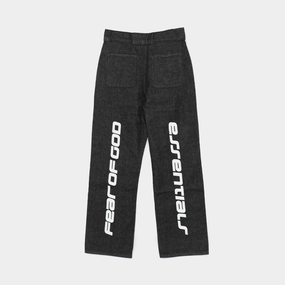 Fear of God Printed Logo Essential Denim Work Pants for Men 130 HO 258361