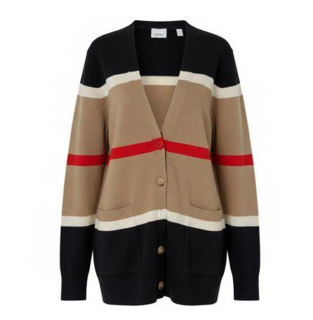 BURBERRY Women’s Philippa Icon Stripe Cashmere Silk Cardigan