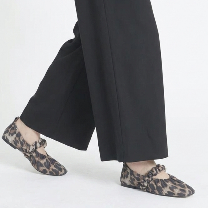 GANNI Leopard Scrunch Ballet Flats Women’s