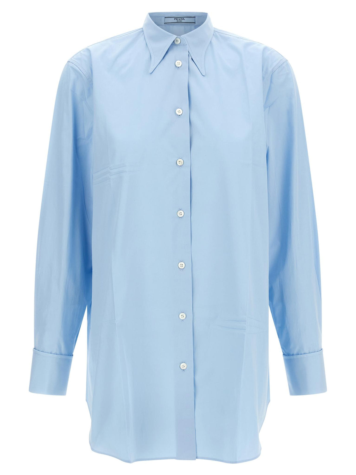 PRADA Long Sleeve Button-Up Shirt Women’s White Cotton
